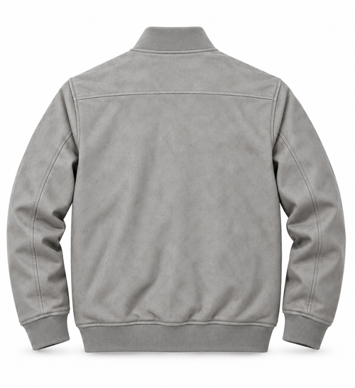 Chaqueta Gamuza Gris Cemento
