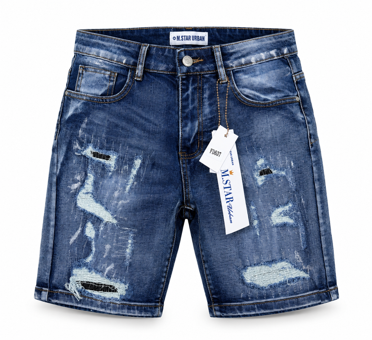 Short Mstar Azul Rasgado FD537