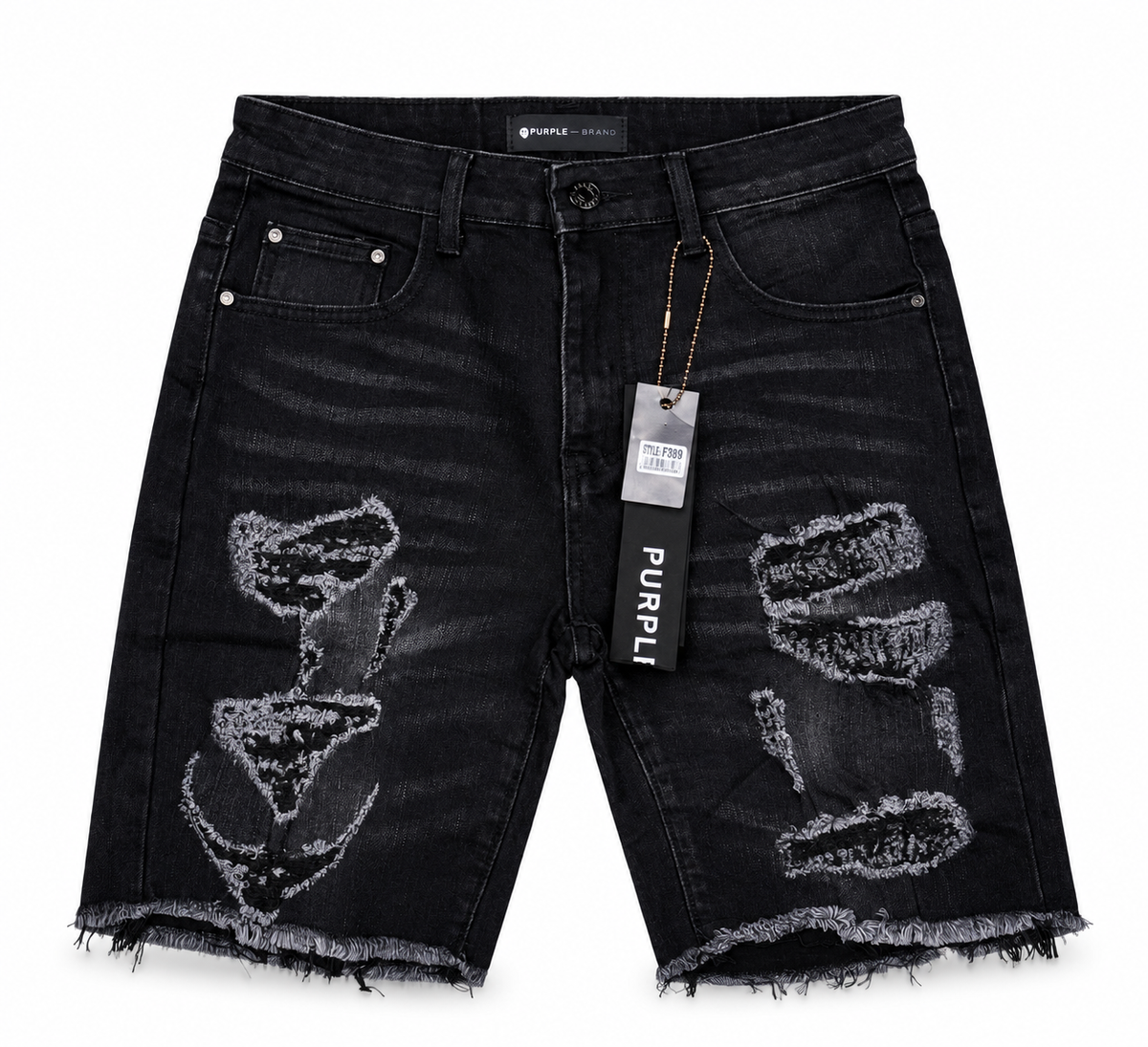 Short Purple Negro Rasgado F389