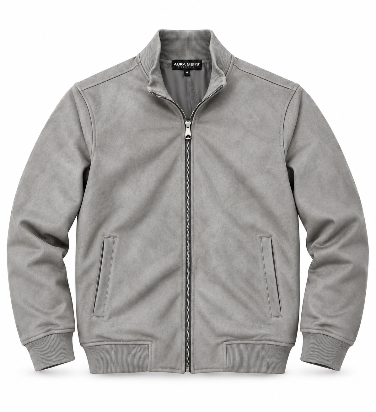 Chaqueta Gamuza Gris Cemento