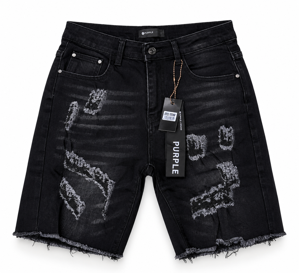 Short Purple Negro Rasgado FZW9001
