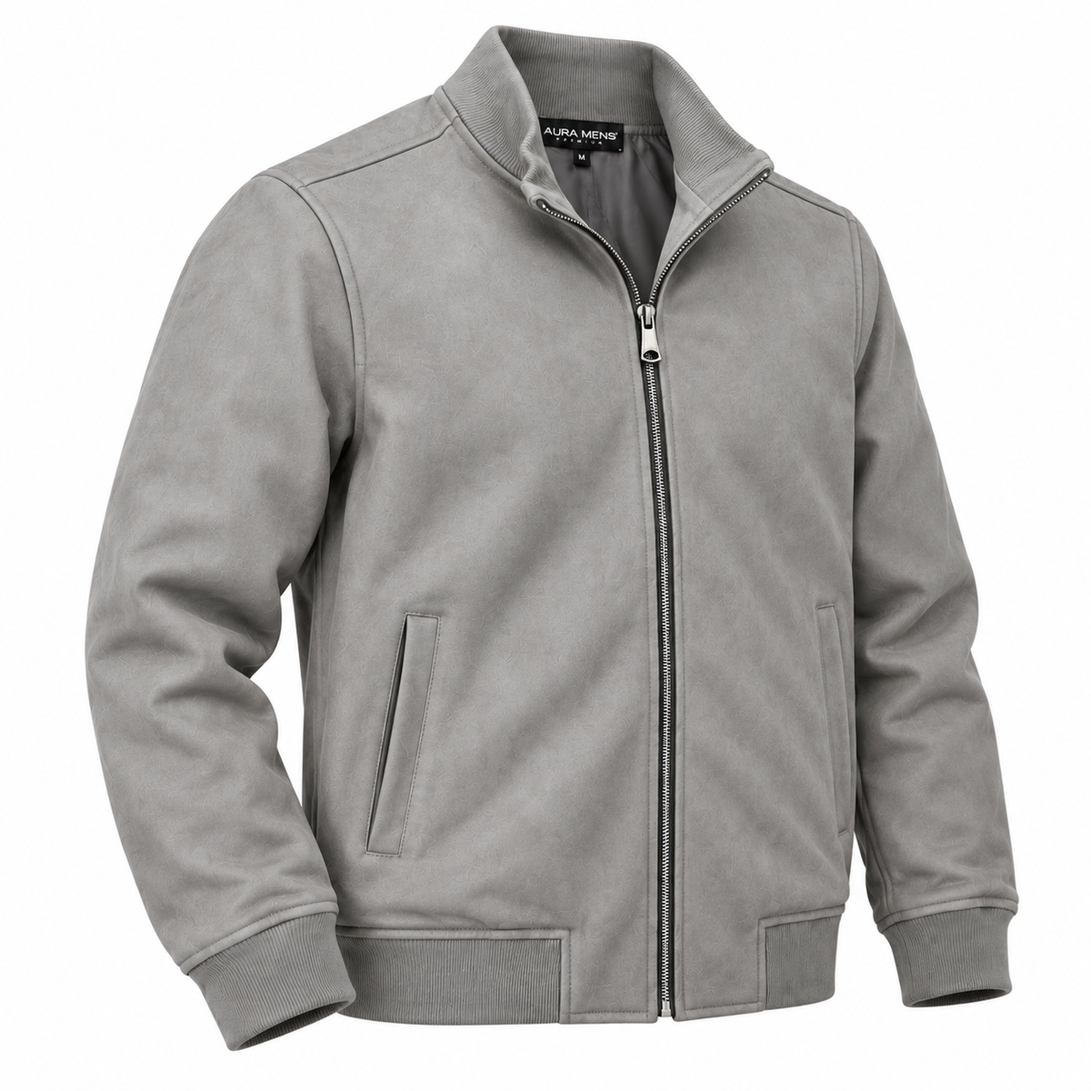 Chaqueta Gamuza Gris Cemento